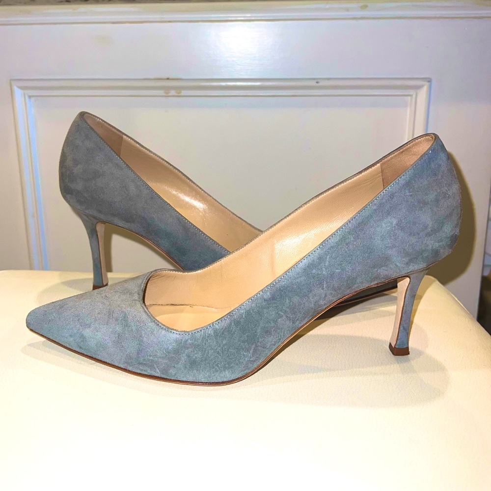 Gray Suede Manolo Blahnik Heels w/ box